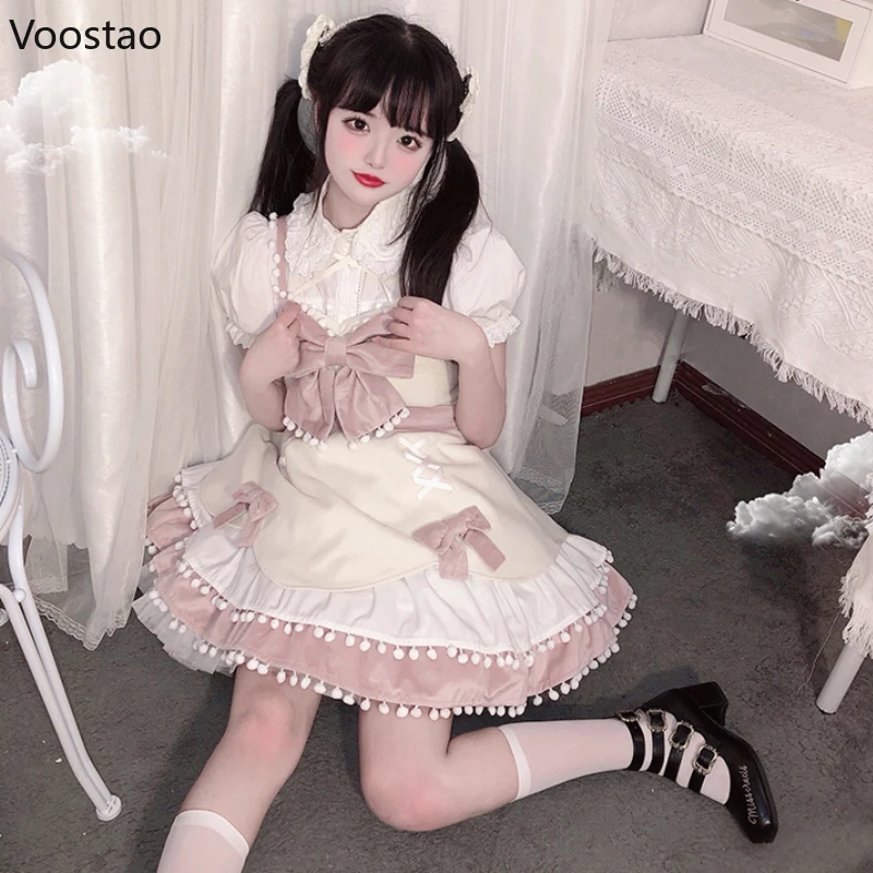 Robe en laine douce Lolita Jsk pour femme, nœud gothique Kawaii, mini robes Girly Harajuku, robe de soirée Cosplay, automne, hiver