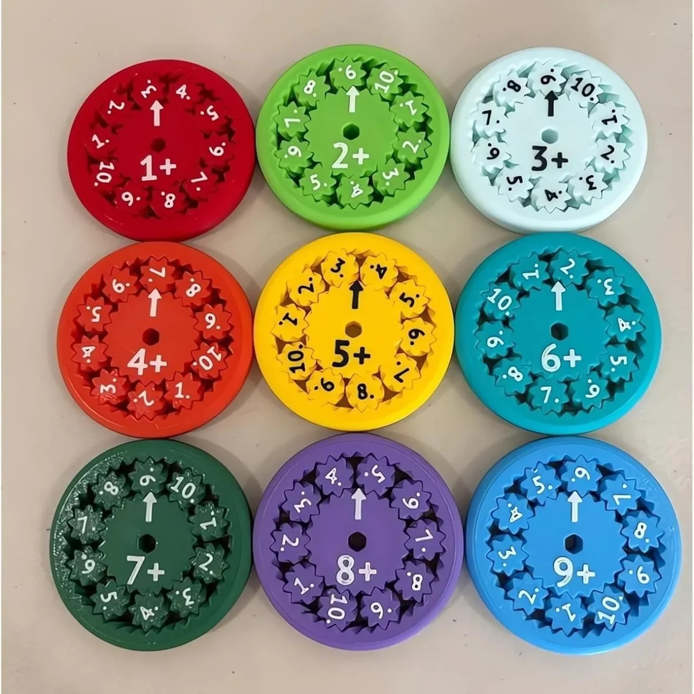 Matemática Fidget Spinners Math Puzzle Brinquedos, Cool Desktop Games, Matemática Multiplicação Brinquedos, 9 Pcs