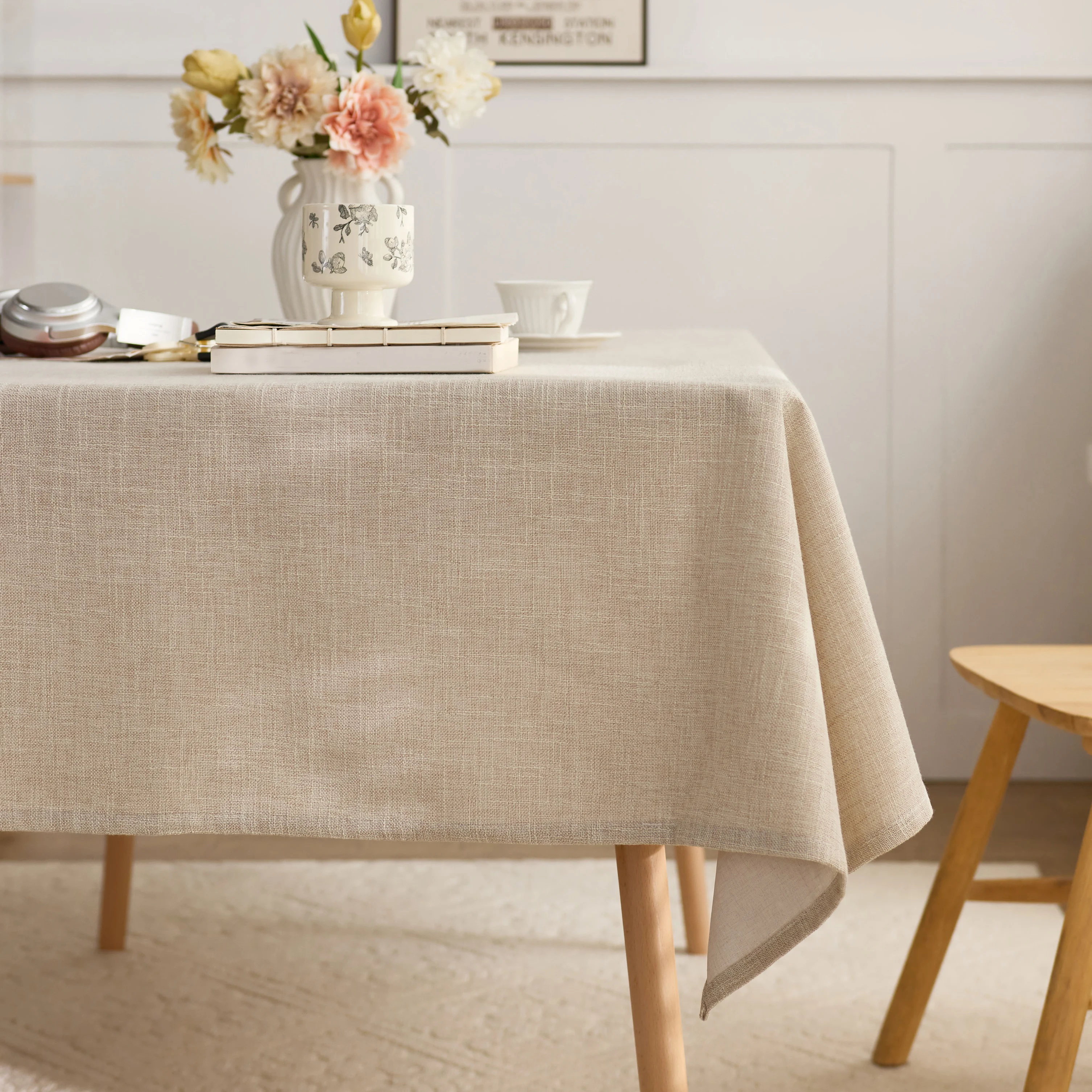 Olanly Rectangle Table Cloths Washable Ornaments Diner Table Covers Easy Care Scratch-Resistant Kitchen Party Tablecloths