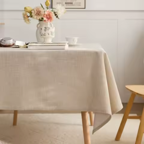 Olanly Rectangle Table Cloths Washable Ornaments Diner Table Covers Easy Care Scratch-Resistant Kitchen Party Tablecloths