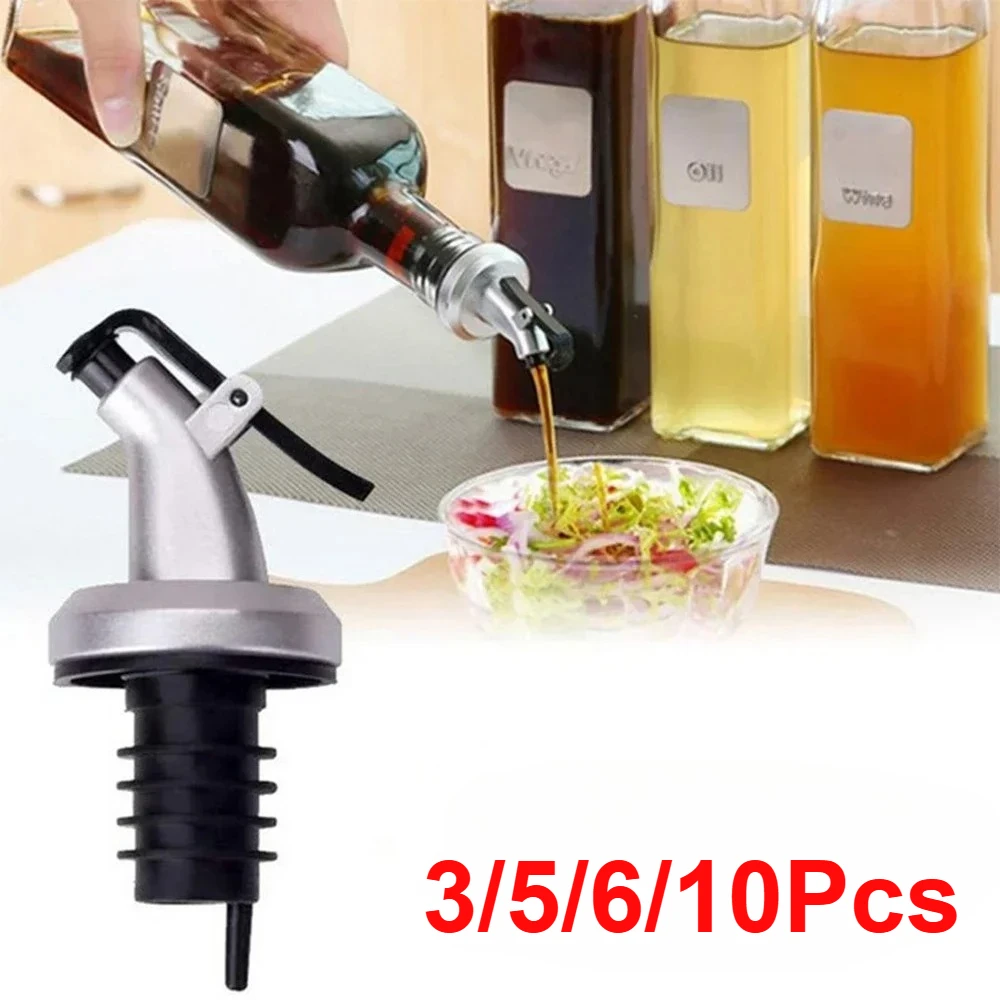 3/5/6/10pcs Vinegar Bottle Stopper Leak Proof Soy Sauce Spout Red Wine Bottle Head Oil Dispenser Anti-Drip Oil Bottle Stopper
