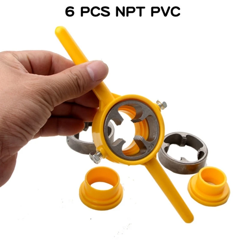 6pcs Professionele Handleiding Pijp NPT Draad PVC Draad Handje 3/4 1in Sanitair Schroef Sterven Set krachtige Dropship
