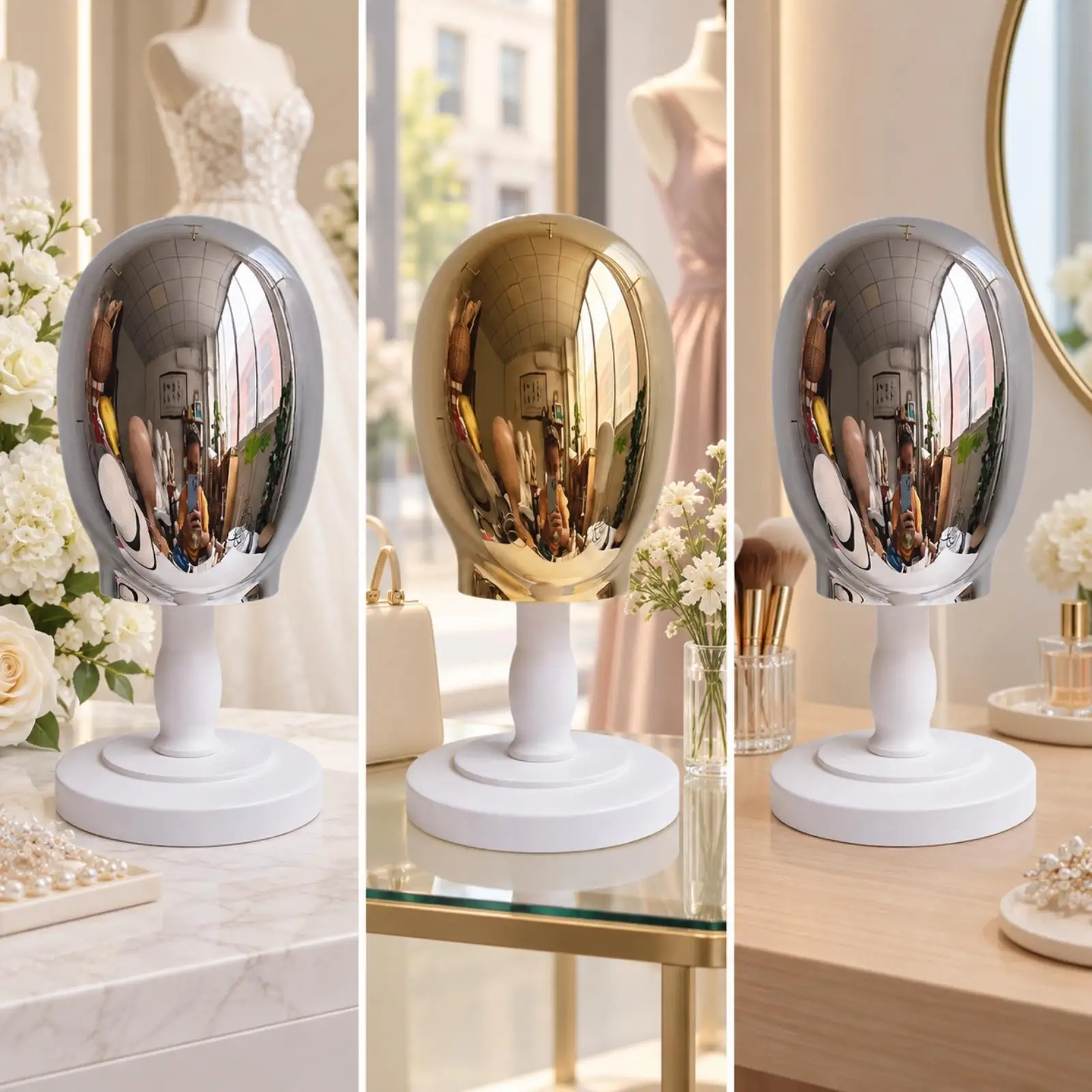 Hat Display Rack with Featureless Head Form for Dressing Area and Shop Window Use