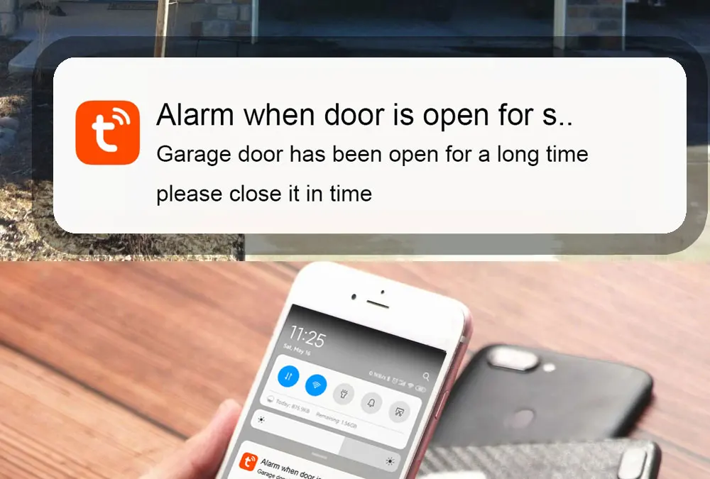 Wofea Tuya Smart WIFI 2.4G Garage Door Opener Controller Open & Close by Phone APP No Need Hub Compatible Alexa & Google Home
