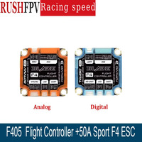 Original RUSHFPV RUSH BLADE F405 Stack F405/RUSHFPV RUSH BLADE F405 Stack FC 50A Sport F4 ESC Combo for RC FPV Freestyle Drone