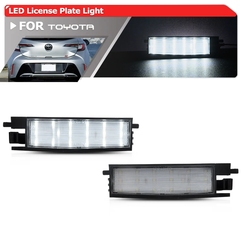 Fits For Toyota Corolla E210 Hatchback/Saloon/Estate 2019 2020 2021 2022 2023 2024 Full White Canbus LED License Plate Lights