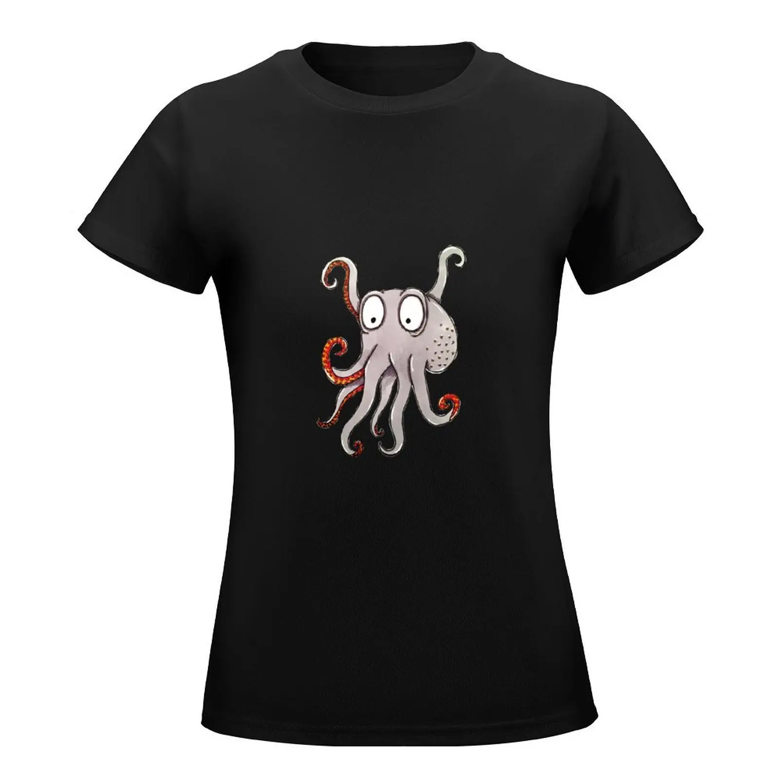 Original Octopus Illustration T-Shirt korean fashion oversized Aesthetic clothing Women's cotton t-shirt