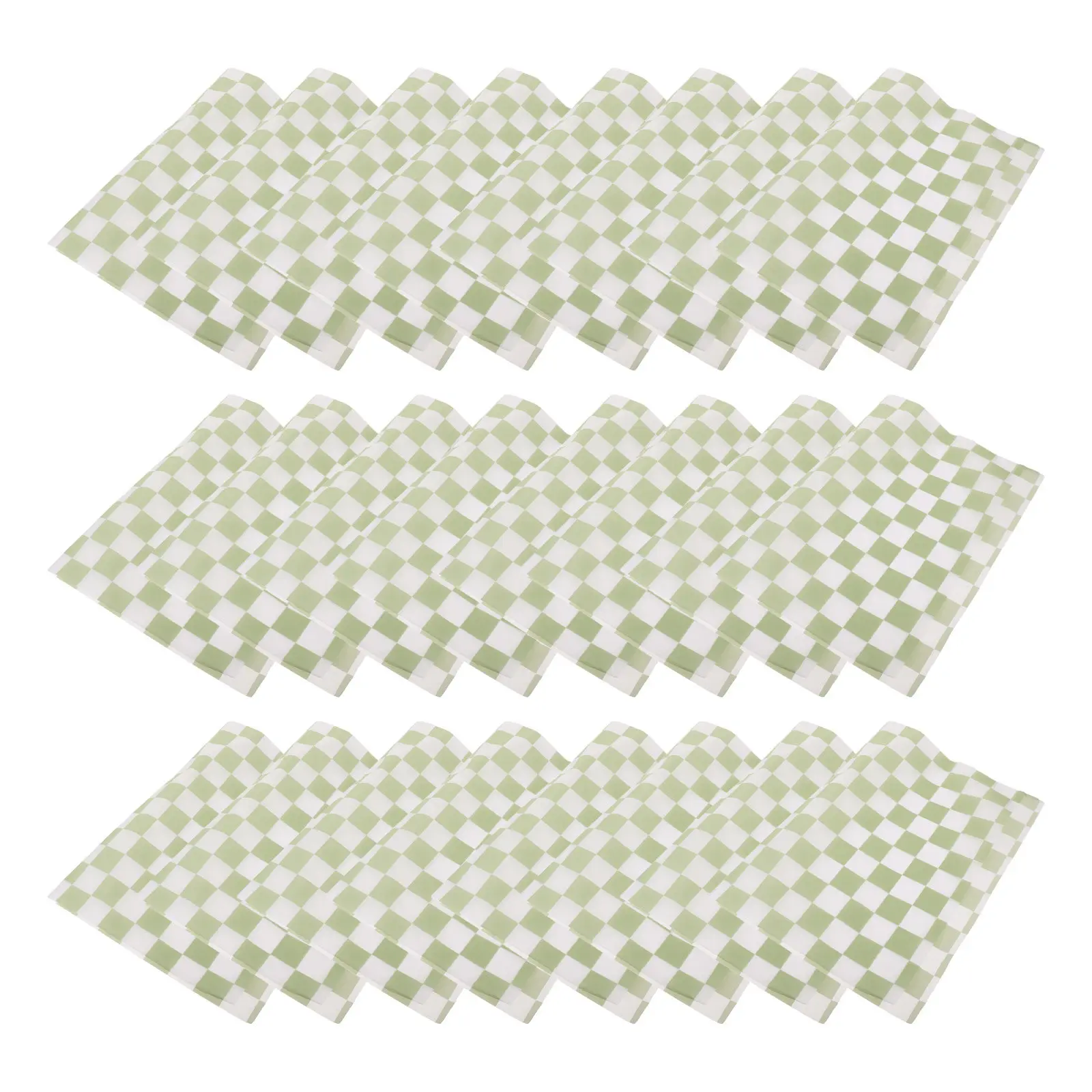 100Pcs Sage Green Checkerboard Tissue Paper Lightweight Wrapping Sheets for Gift Bags Wedding Party Favor Packaging Decorative