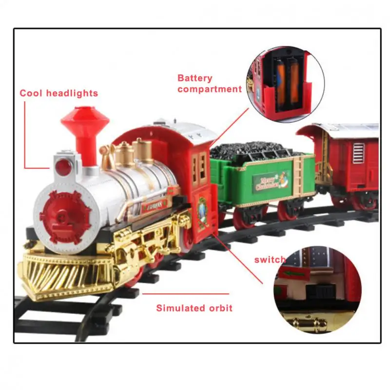 Christmas Train Electric Train Set For Christmas Tree Track Car Christmas Decoration Trains Noel Gift Round Rail Train Carousel