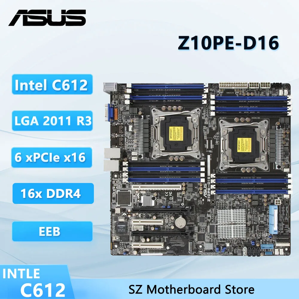 Asus Z10PE-D16 server Motherboard Intel C612 DDR4 64GB Socket 2011 support Xeon E5-2600 V3 ATX