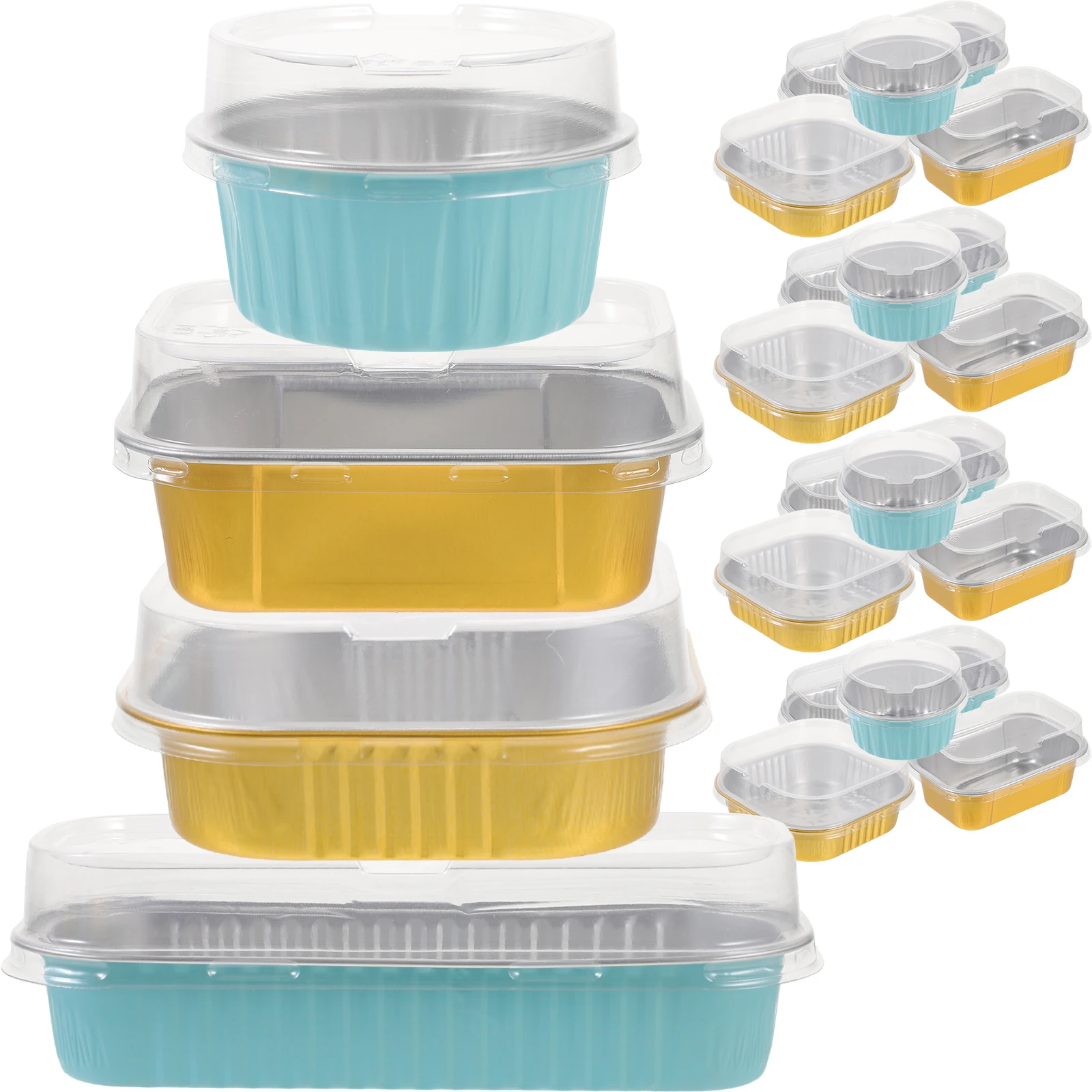 

40 set Baking Mold Aluminum Foil Cake Pan Cheese Dessert Cupcake Tray Disposable for Home Bakery Hotel Kitchen Use Non-Stick