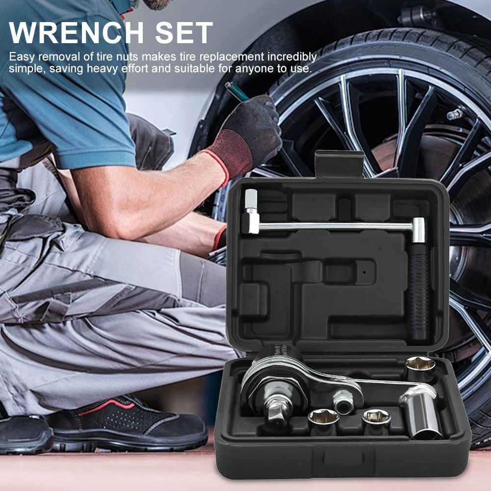 

Lug Nut Remover Wrench Booster Tire Nut Remover Car Tire Disassembly Labor-Saving Force Wrench for Loosening Car Tire Lug Nuts