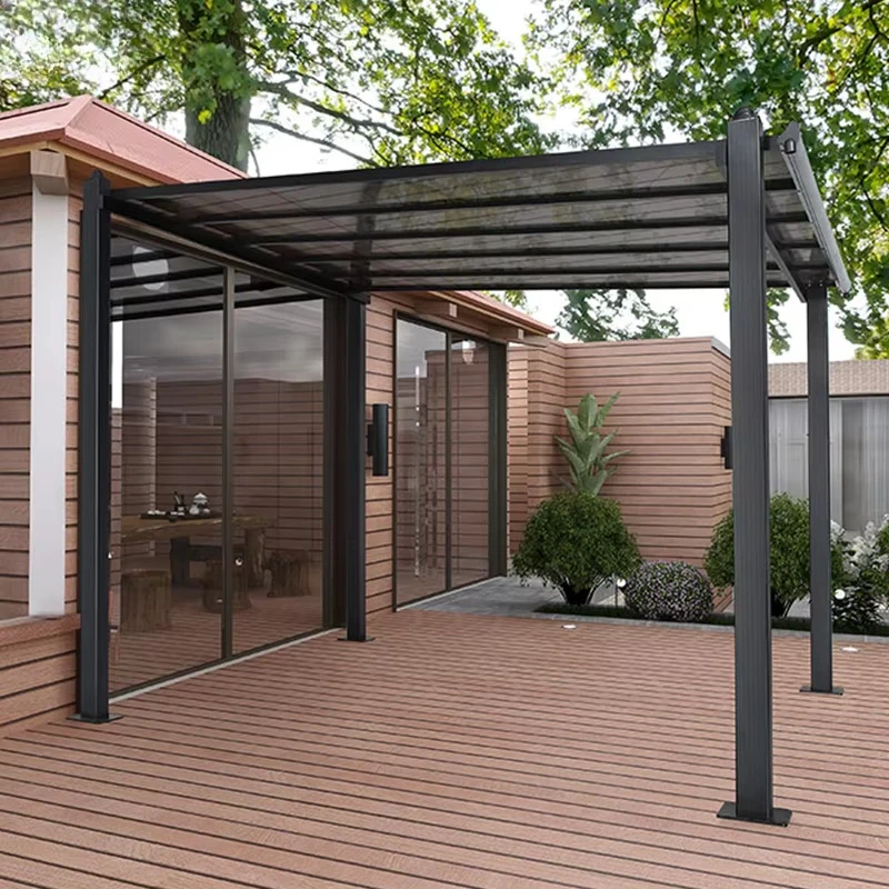Modern Simple Aluminum Polycarbonate UV Resistant Heavy Duty Waterproof Outdoor  Car Parking Garage Terrace Cover for Home Villa
