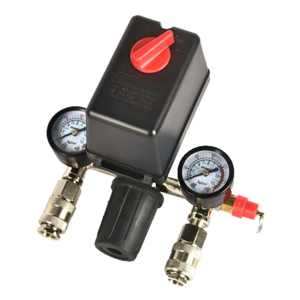 1 Piece Air Compressor Pressure Switch Regulator Control Valve Gauge For Piston Type Air Pump Parts 95-125 PSI