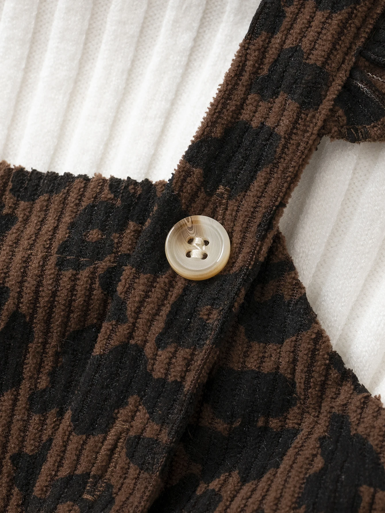 Mädchen Einteiler Overall Leopardenmuster Cord-Jumpsuit Weites Bein Latzhose Mädchen Rüschen-Träger-Strampler Herbst Kinderkleidung – Detail 11