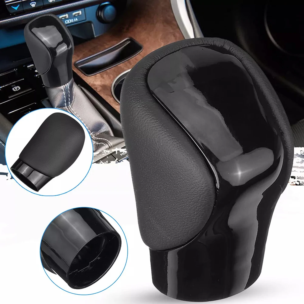 

Easy Installation 45mm 1.77in X 75mm 2.95in Black PU Leather Comfortable Grip For Automatic Vehicles Modern Interior Style