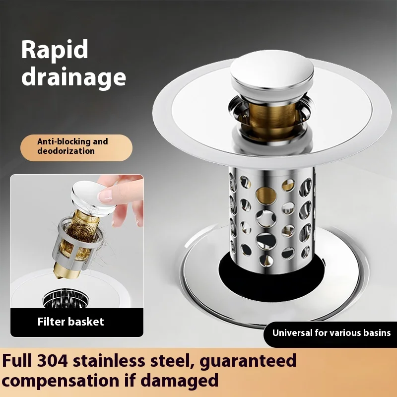 

Выдвижная пробка для раковины — универсальная сливная пробка для раковины в ванной комнате, простая в установке сливная пробка для кухни, ванной комнаты, туалетного столика