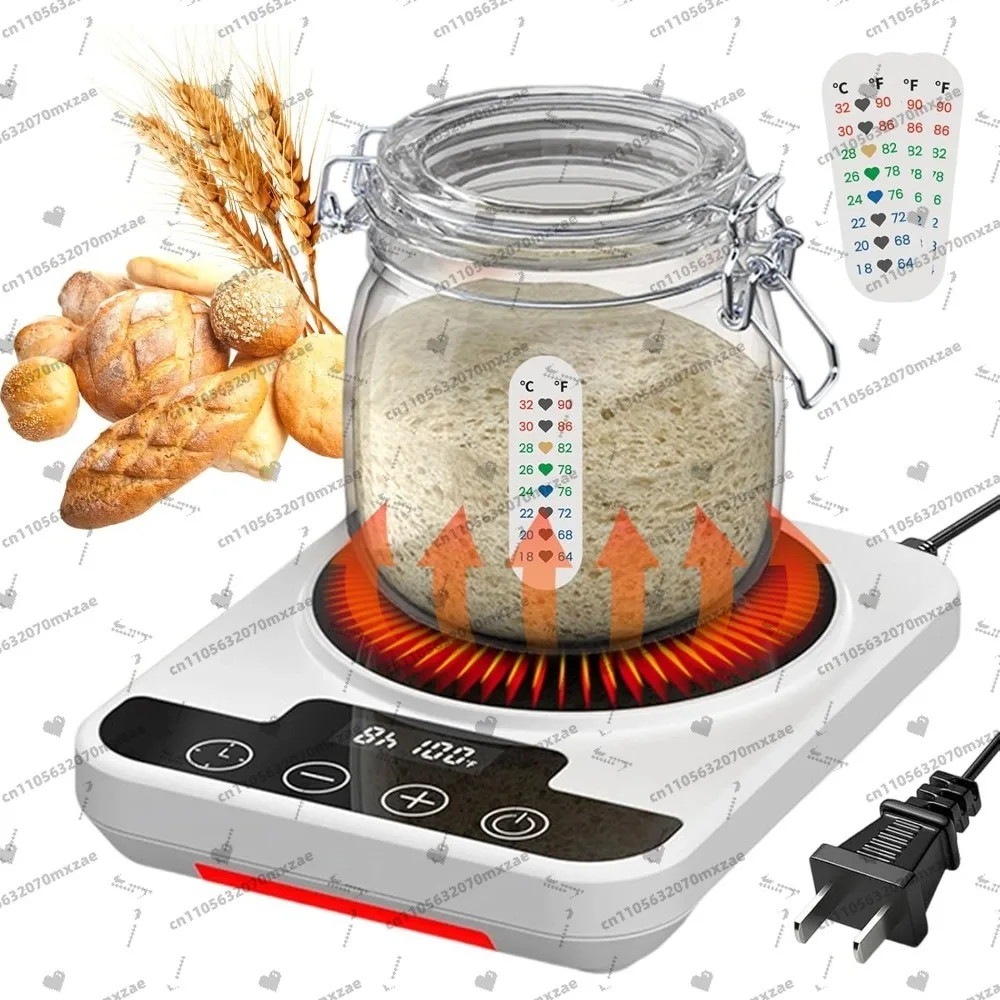 

025 Новый обновленный стартовый подогреватель на закваске, точный 1 ° F Термостат управления (70-100 ° F), интеллектуальный таймер с подогревом памяти, 12 часов