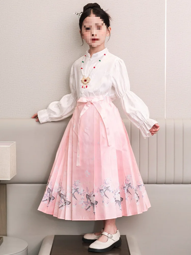 Vest Girls' Ancient Big 'S Suit Children'S Hanfu2024New Western Spring And Autumn Chinese Style Skirt