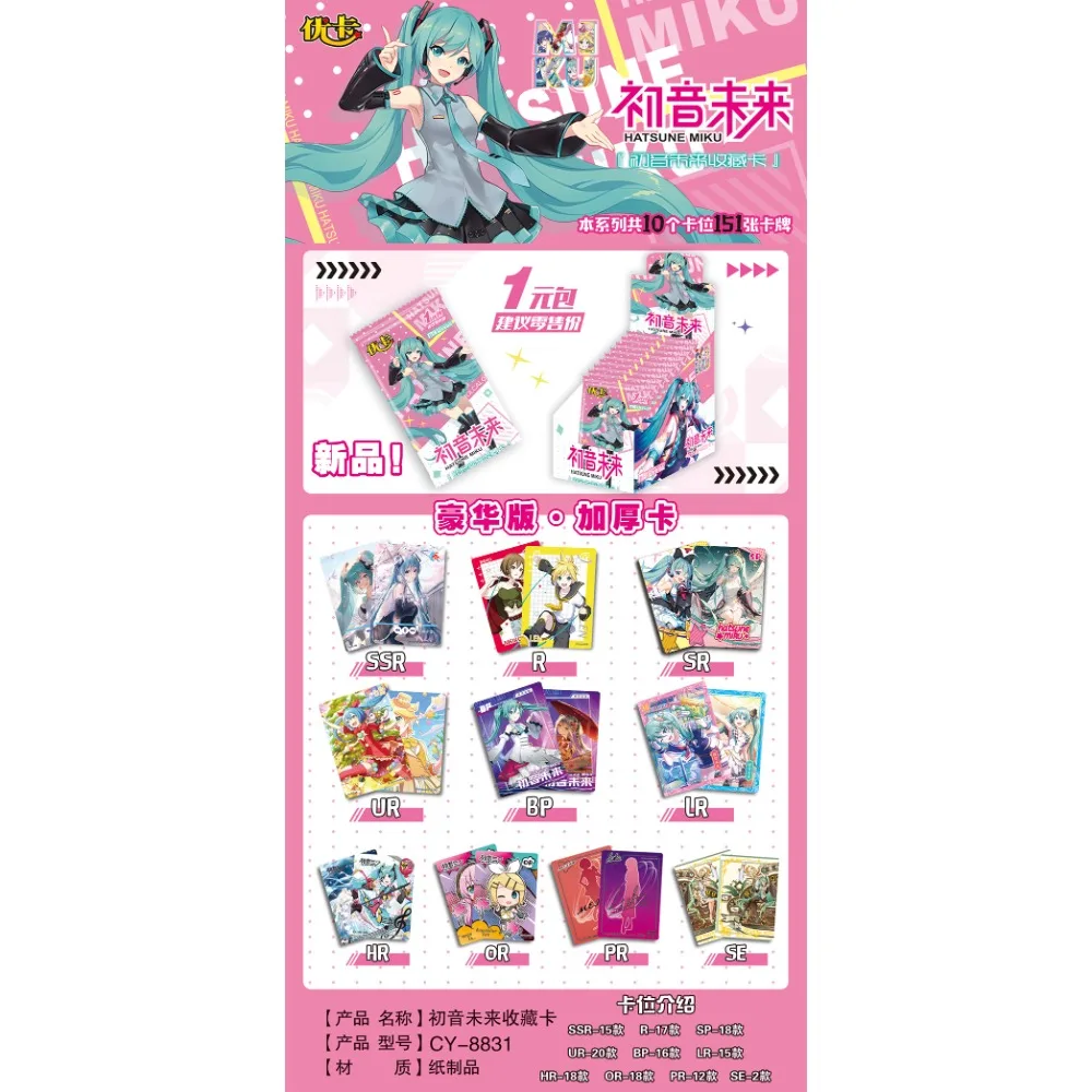 Genuine Hatsune Miku Card For Children Japanese Popular Virtual Idol Singer Rare Limited Game Collection Card Family Table Toys