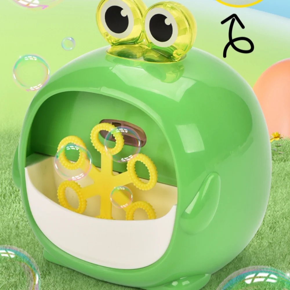 

Funny Cartoon Frog Bubble Machin Handheld Plastic Bubble Blower Porous Soap Water