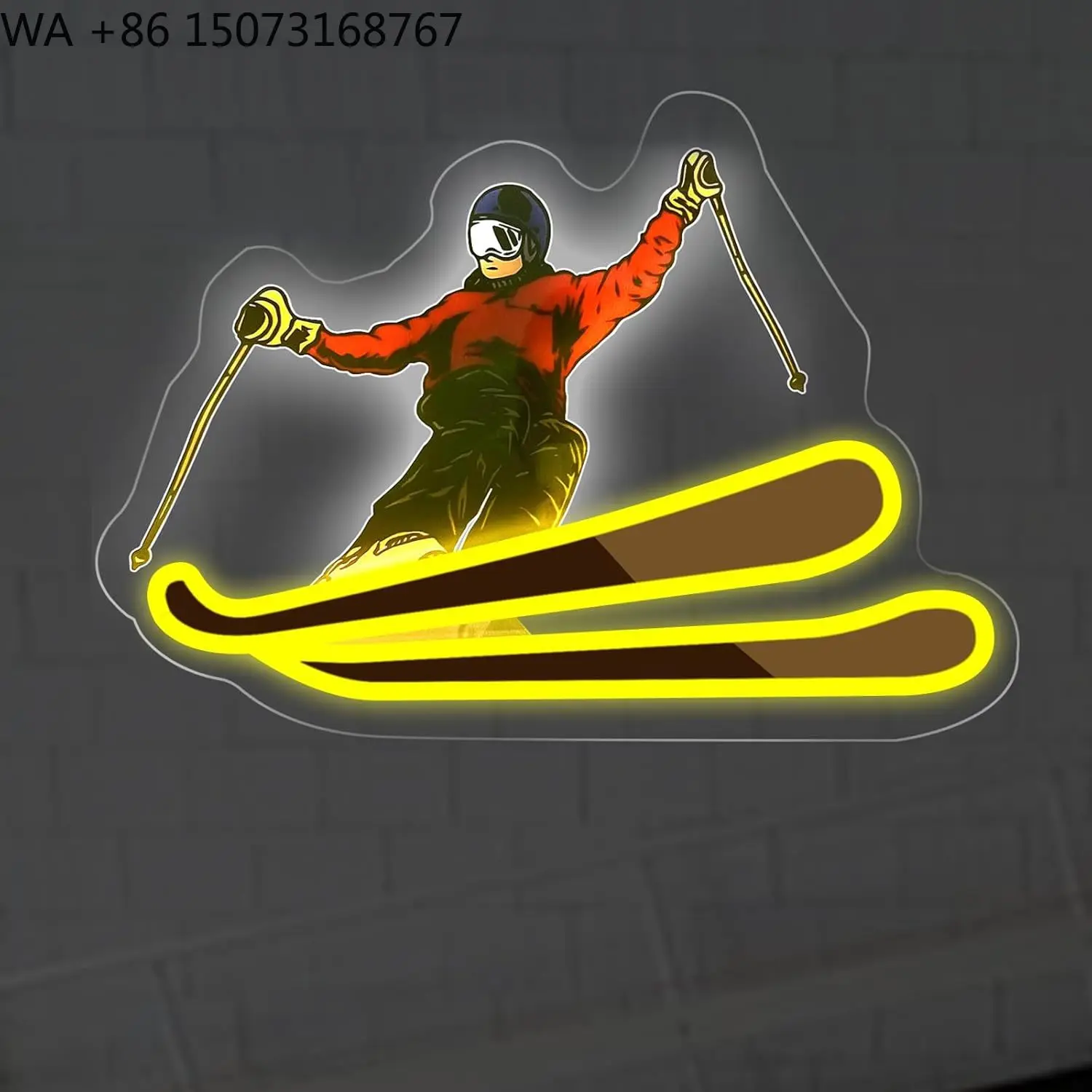 حار بيع مخصصة مصباح ليد النيون التزلج شعار جدار ديكور لبار الزفاف حانة الصالة الرياضية ملعب الأعمال بناء الإعلان #1