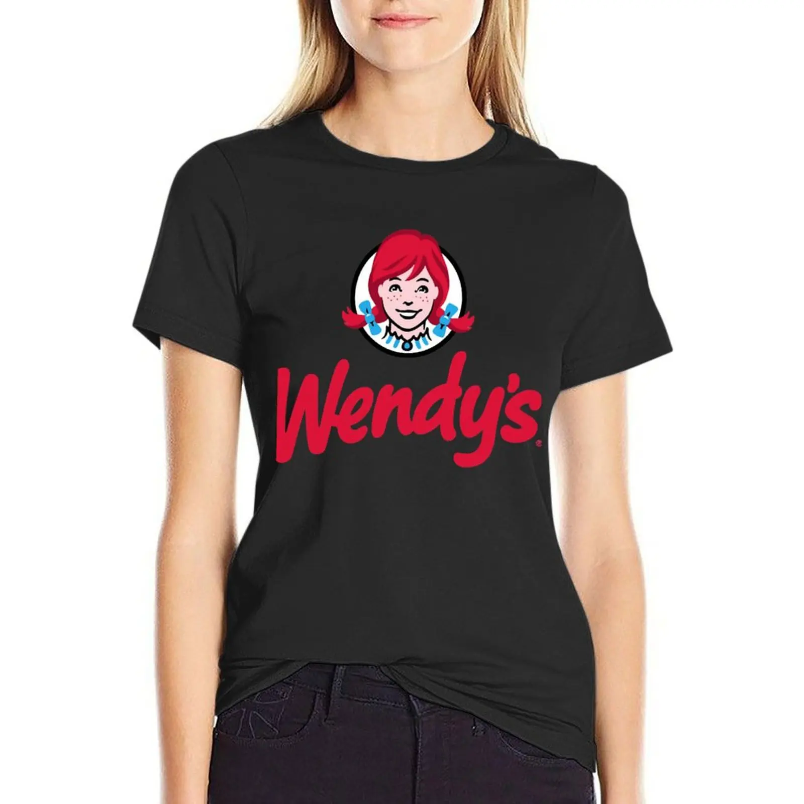 

Wendys Fast Food restaurant Logo T-Shirt Female clothing Blouse plus sizes western t shirts for Women