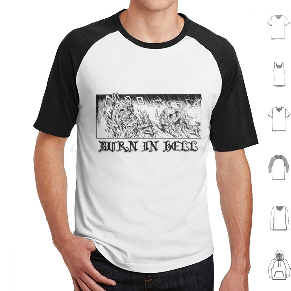 Burn In Hell T Shirt Cotton Men Women Diy Print Manga Anime Japan Goth Dark Dai Dark Skulls Skeleton Hell Edgy Streetwear