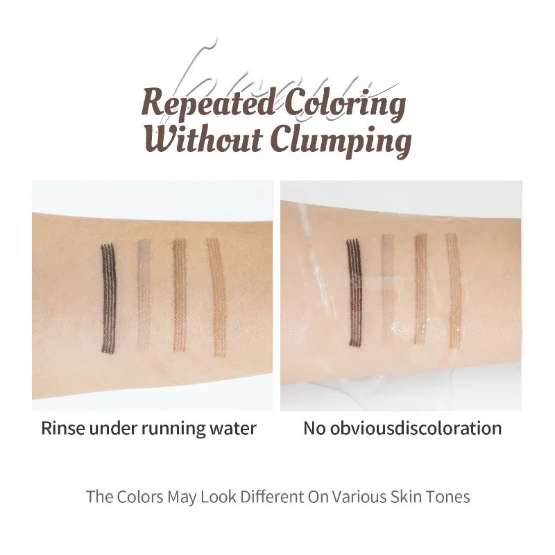 防水液体アイブロウペンシル 4 爪分割ヘッド速乾性長持ち高演色性すべての肌タイプの眉毛用 1 個