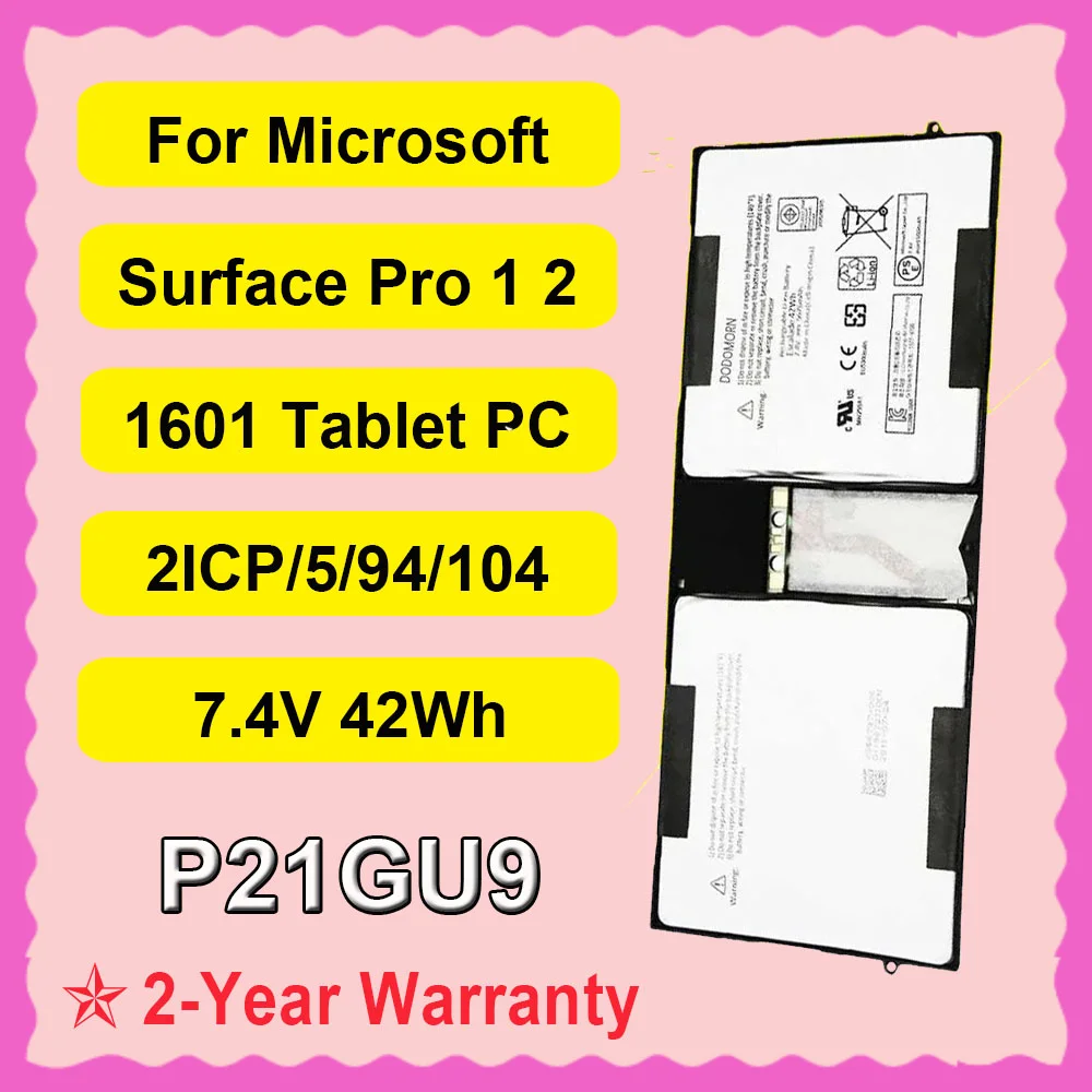 

DODOMORN P21GU9 Laptop Battery For Microsoft Surface Pro 2 1601/Pro 1 1501 Tablet PC Series Batteries 7.4V 42Wh 5676mAh Laptop