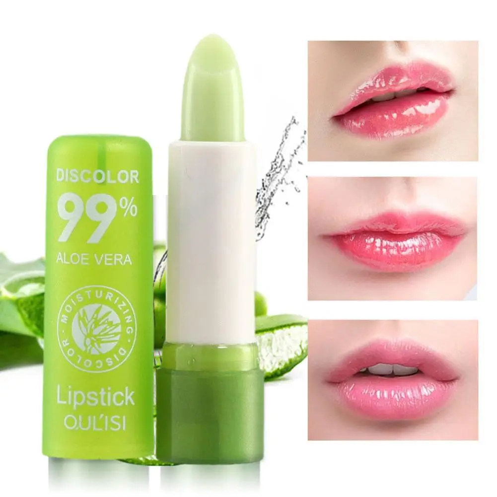 Aloe Vera Discolored Lip Balm Jelly Magic Color Changing Girl Moisturizing Gloss Care Nourishing Lip Lasting Makeup Lip Lip I0B7