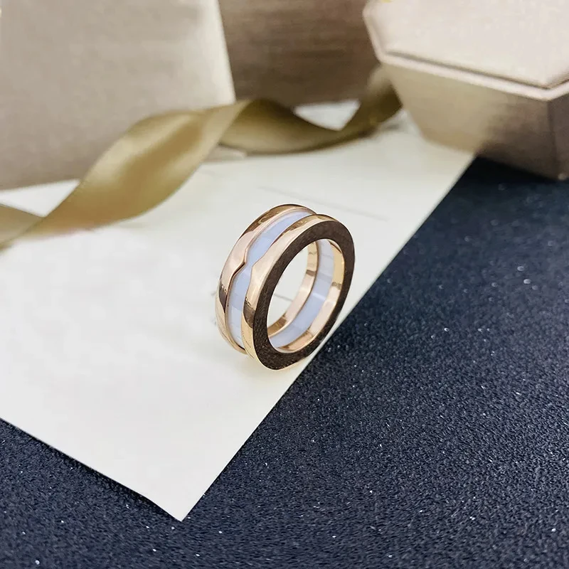 High quality S925 silver ceramic men's and women's rings Luxury jewelry brand vintage party festival gifts
