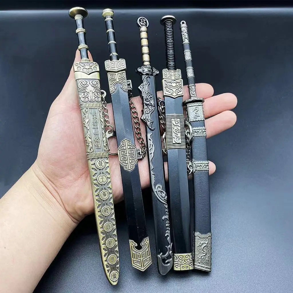 

Old Ancient Mini Swords Ornament Home Decoration First Emperor of Qin Yue King Goujian Sword Statue Collectible Souvenir Gift