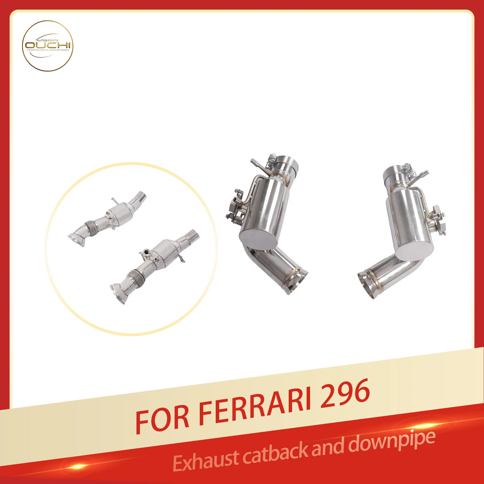 

OUCHI Factory Direct Sales SS304 Catback With Catalysis Downpipe for Ferrari 296 Exhaust Easy Installation With OEM Valve