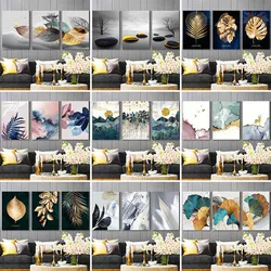 abstract plant leaves diamond painting triptych 5d diy full square round drill mosaic embroidery flowers home decor AA3474