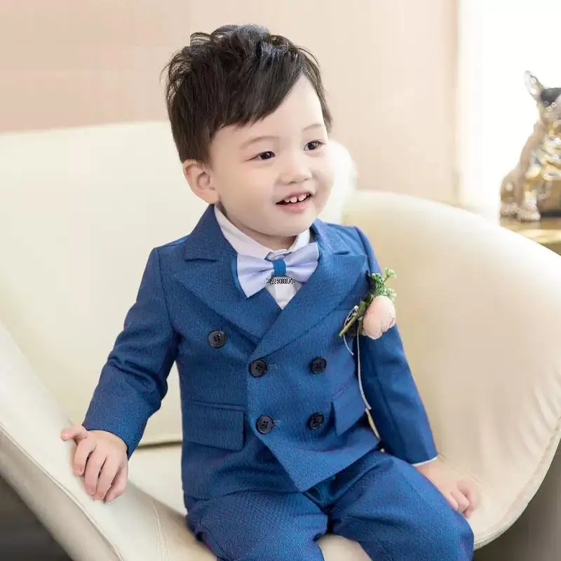 Children Shiny Wedding Suit Baby Boys 1 Year Birthday Dress Kids Luxurious Photograph Suit Child Performance Party Show Dress