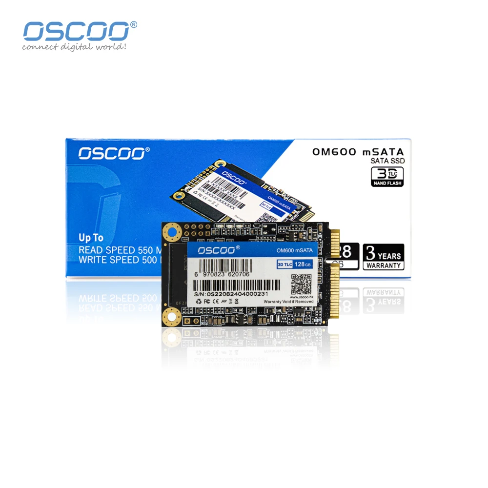 Oscoo Msata Ssd Disk Ssd Sata3 128Gb 256Gb 512Gb Msata Interne Solid State Schijf Harde Schijf Voor Laptop/Desktop 3d Nand Ssd Drive