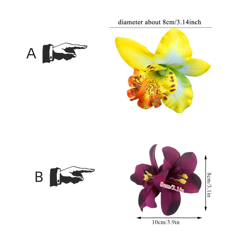 1PC Handmade Hair Clips Chic Thailand Orchid Flower Hair Clip Barrette DIY Hair Accessories Wedding Hairpins Y2k Accessories 헤어핀