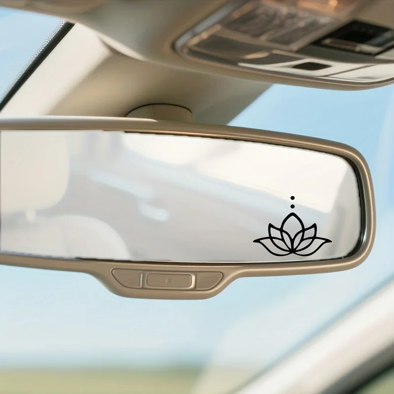 2Pcs Minimalist Lotus Line Art Waterproof Vinyl Decals for Car Window Motorcycle Laptop