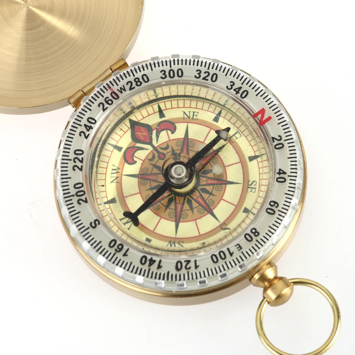 

Compact Flip Cover Compass Metal Construction Reliable Navigation for Hiking Camping Travel Outdoor Activities Essential Tool