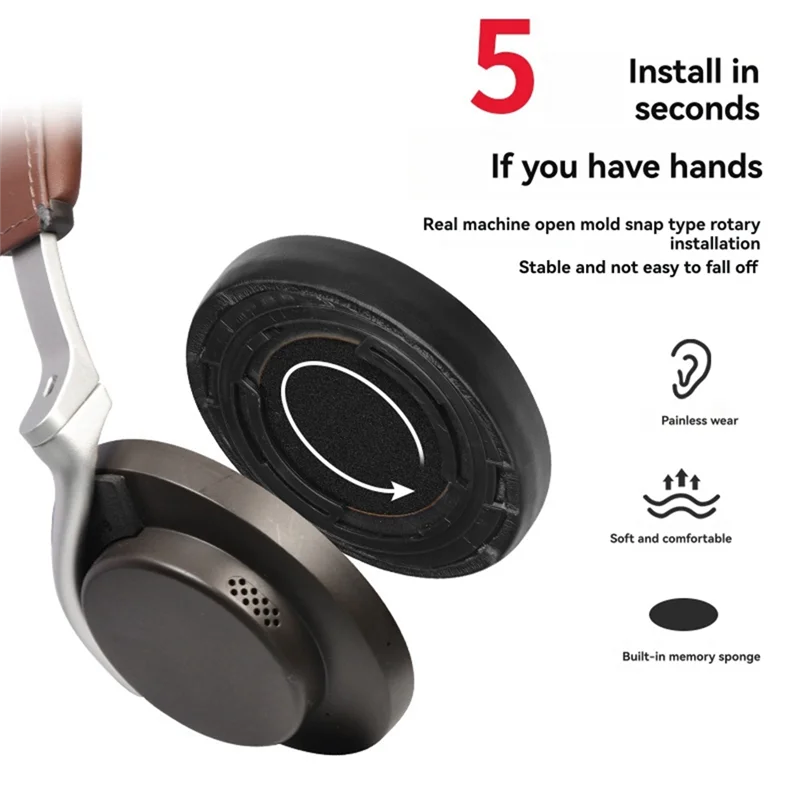 B27B AONIC50 وسادات الأذن ل Shure AONIC 50 سماعات إلغاء الضوضاء استبدال وسائد الأذن سماعات الأذن بطانة للأذن إصلاح أجزاء البني