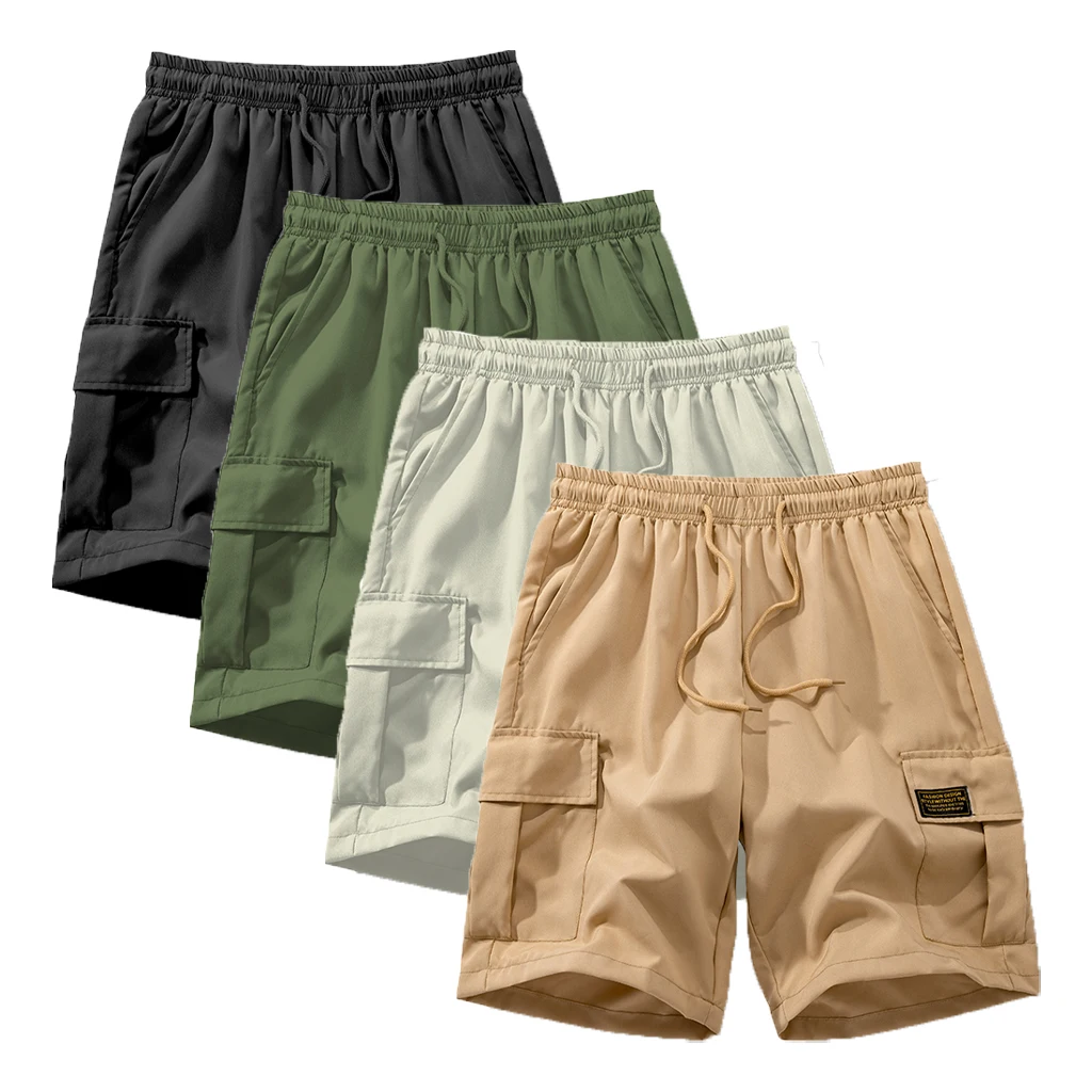 

Summer Men Solid Cargo Shorts Mens Jogger Sport Casual Beach Shorts Men Streetwear Outdoor Fashion Shorts Pants Trouser Males