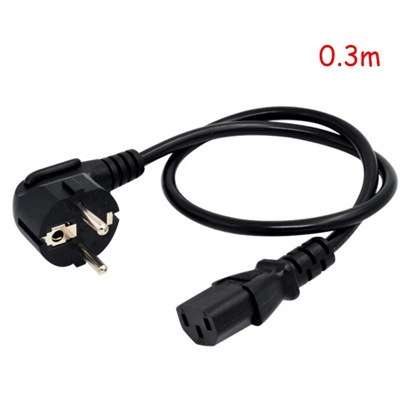 EU Power Cable Euro Type F Schuko Plug IEC C13 Power Supply Cable for PC Computer Monitor Printer TV(0.3M,EU Plug)