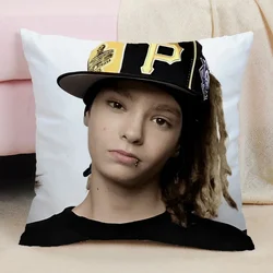 Tom Kaulitz-funda de cojines decorativos para niños, almohada corporal con estampado de doble cara para sofá, decoración de funda de almohada para niños, 40x40