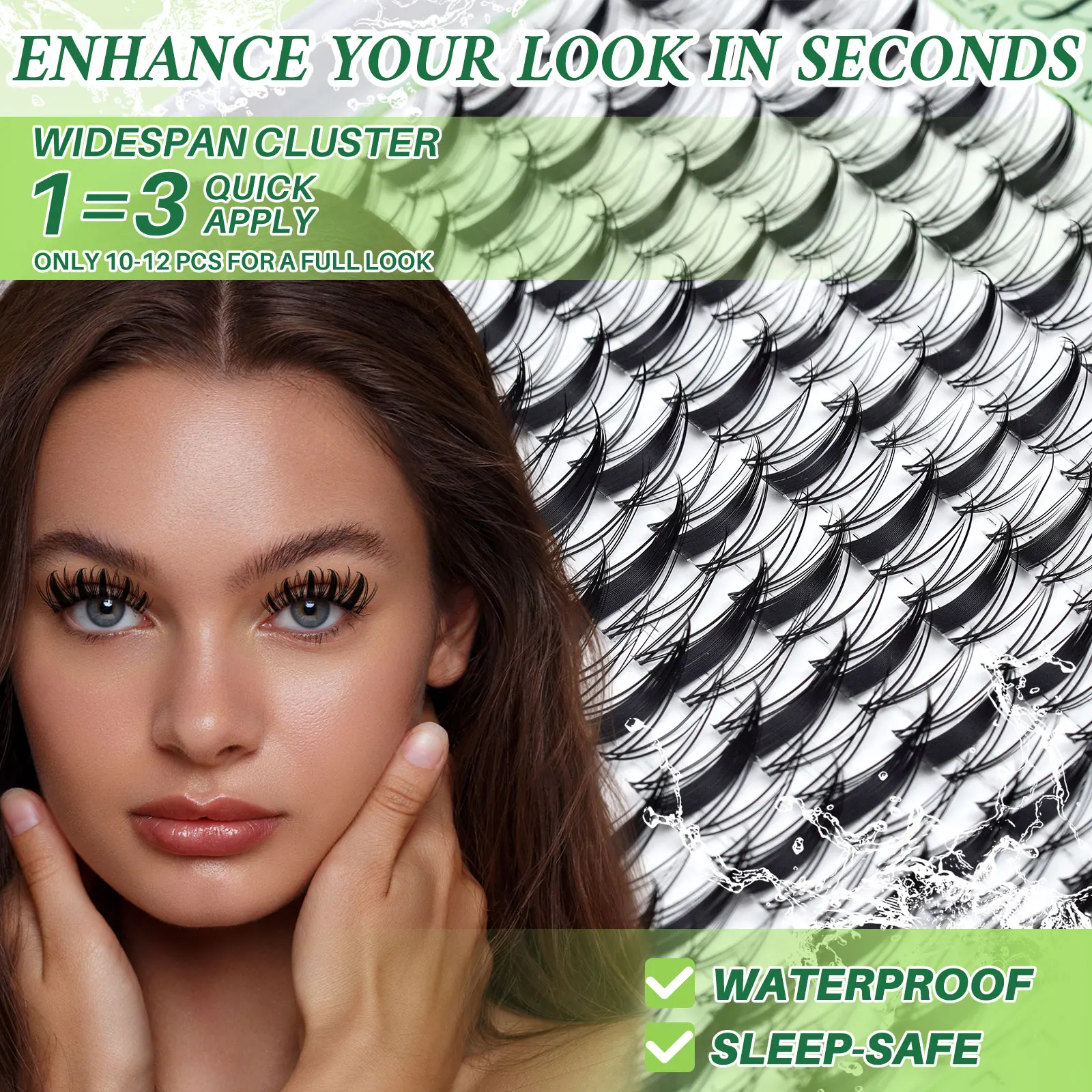 Fairy Lash Clusters 8-18mm Manga Eyelash Clusters D Curl - WideSpan DIY Eyelash Extensions Wet-Look Spiky Anime Lashes Individua — zdjęcie 6