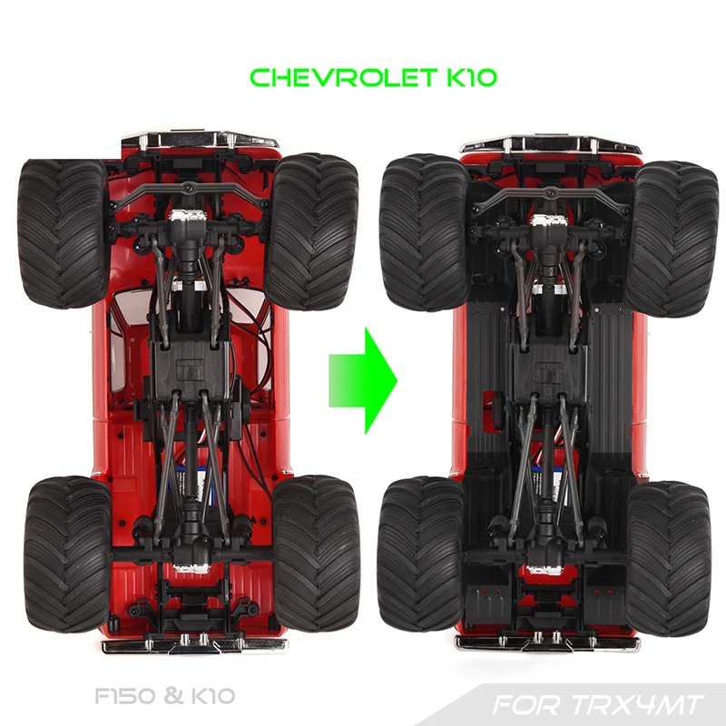 Guardabarros (impresión 3D), cierre de chasis para coche Crawler 1/18 RC Traxxas TRX4MT Ford F150 Chevrolet K10, modificación de marco, piezas de bricolaje