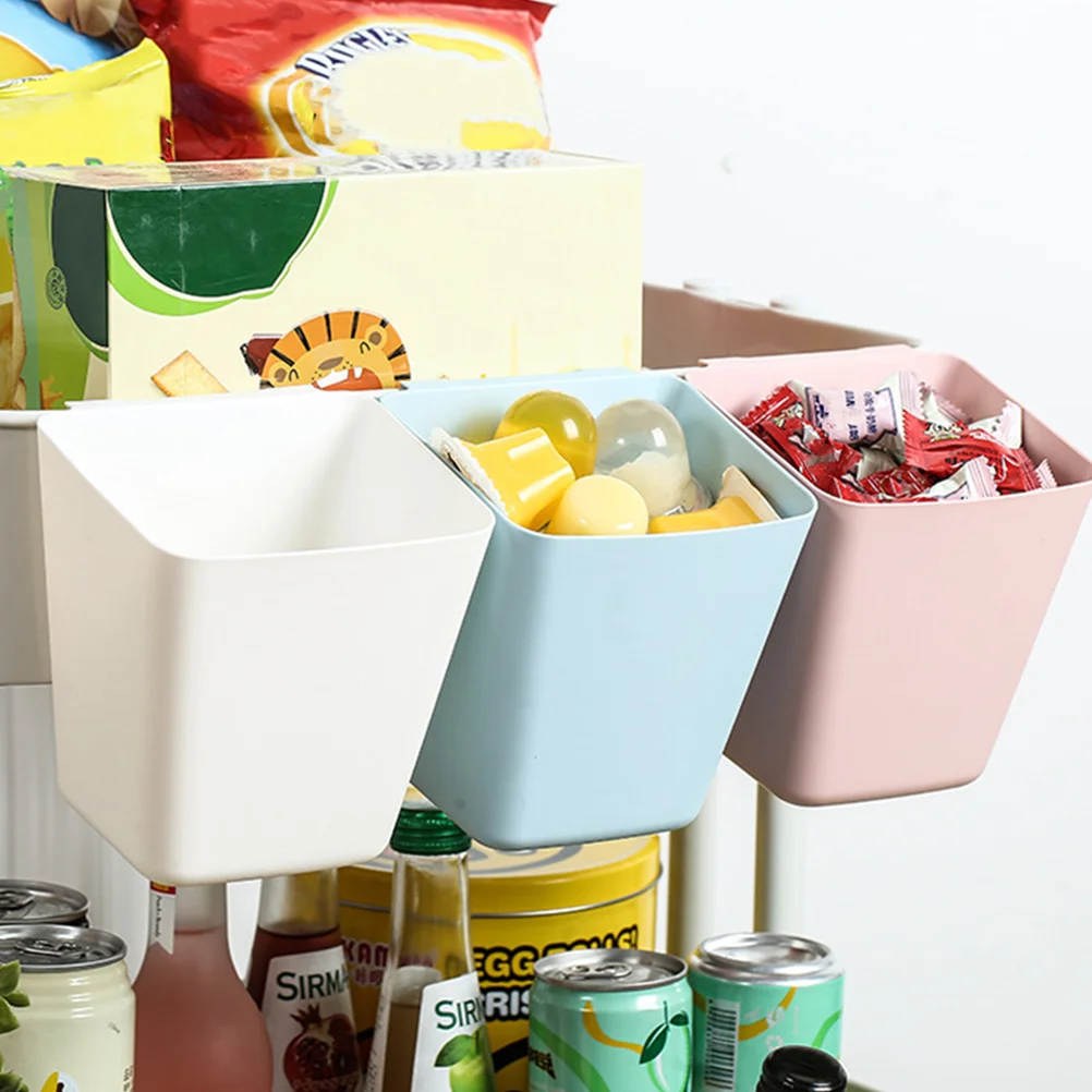 

3 Pcs Small Hanging Bucket Basket Multi-purpose Container Organizer Box Tableware Storage Plastic Kitchen