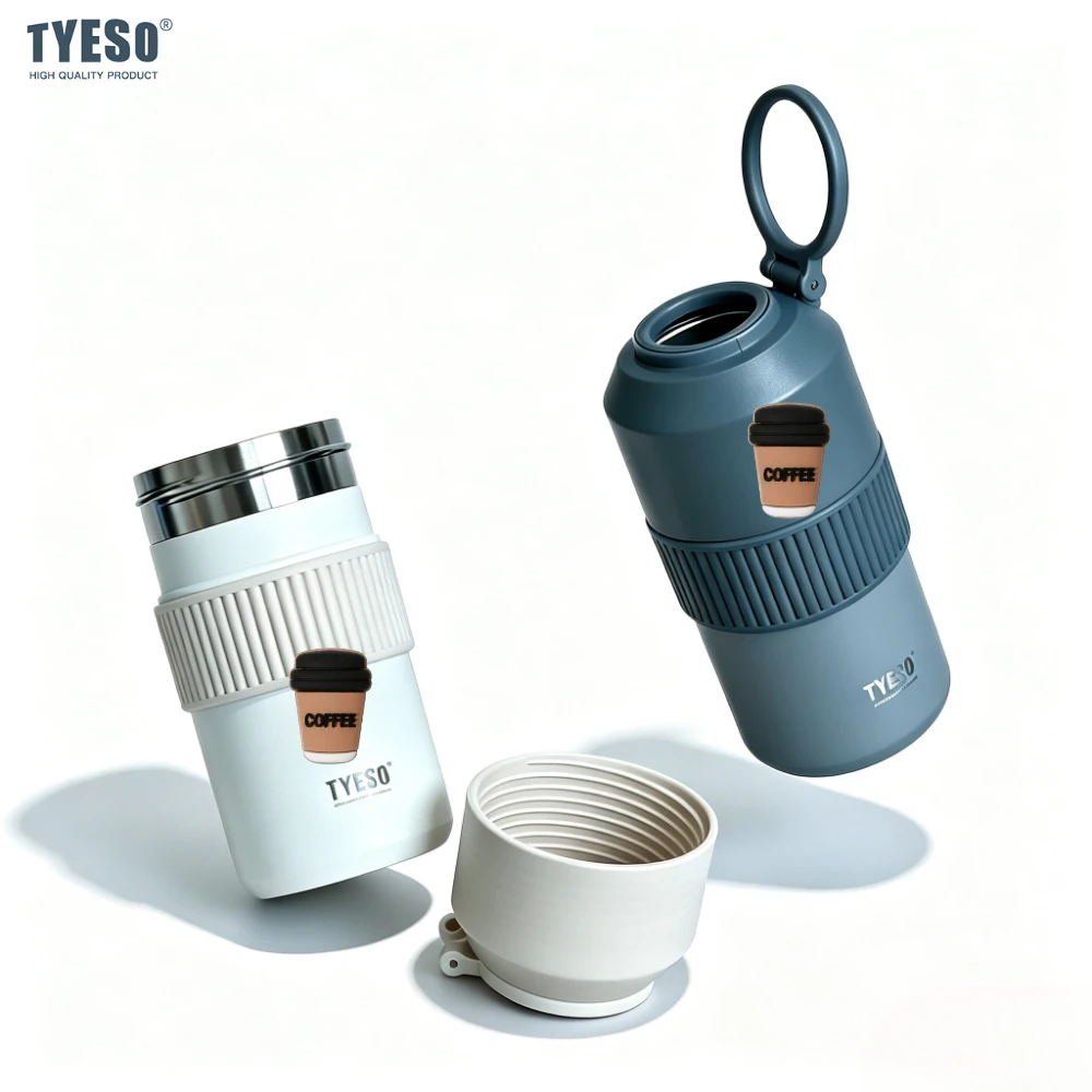 Tyeso 680ML High-Performance Insulated Cold Drink Bottle Lightweight Tumbler for Travel Outdoor Sports with Coffee Sticker
