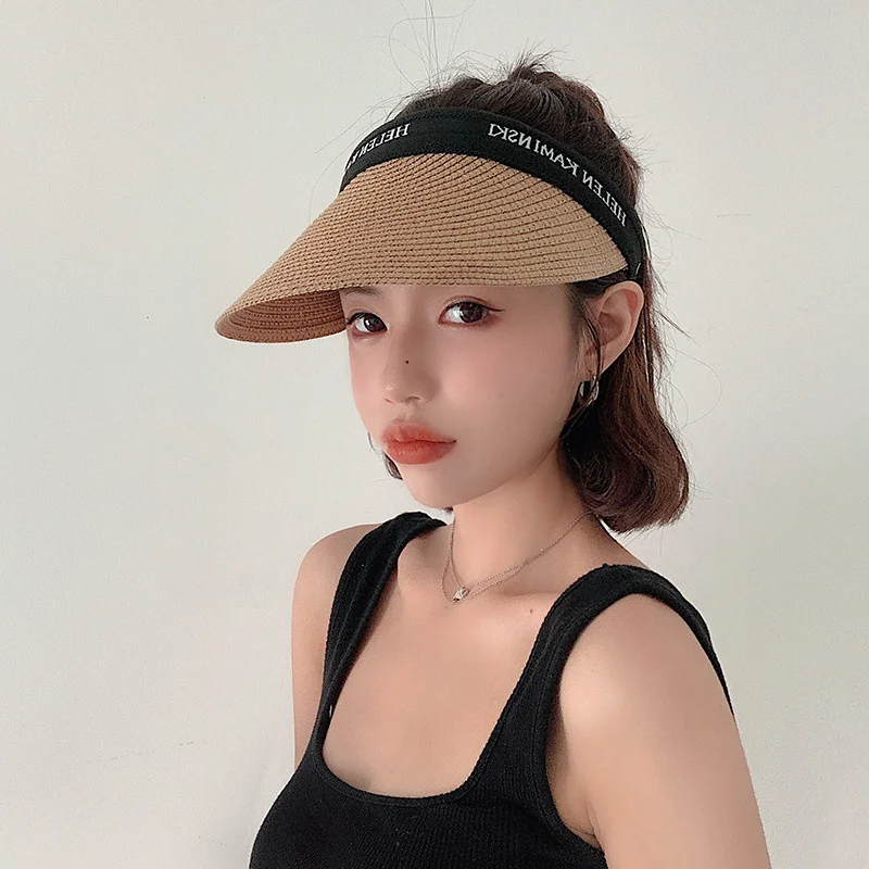 Summer Woman Sun Hats Anti-UV Panama Fashion Straw Hat Empty Top 2022 for Women Outdoor Sports Vacation Beachcap