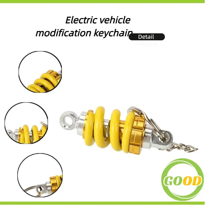 

Прочный брелок для ключей с амортизатором из алюминиевого сплава: подвеска для передней стойки автомобиля, подходящая для автомобилей и скутеров